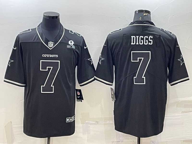 Men%27s Dallas Cowboys #7 Trevon Diggs Black With 1960 Patch Limited Stitched Football Jersey->dallas cowboys->NFL Jersey